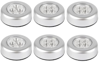 DtgEcd 6 PCS Stick On Lights, Push Lights, Stick On Wall Lights, Stick On Spot Light,Battery Powered Stick On Lights for Cabinets,Utility Rooms, Cordless Touch
