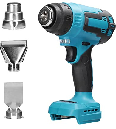 XZXXZSZ 300W 380-400℃ Machine à air Chaud Lithium Rechargeable sans Fil Chauffage Rapide Robuste avec 3 Buses(1Pc Battery)