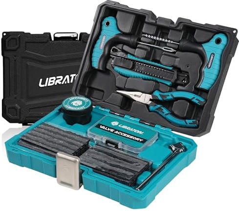 LIBRATON kit Riparazione Pneumatici Auto, Riparazione Gomme Professionale