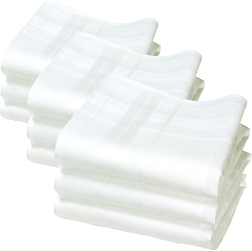 Pañuelos de tela - Modelo CAMILLE - 100% Algodón - Hilo 40S - Blanco Clásico - Aprox 35cm x 35cm