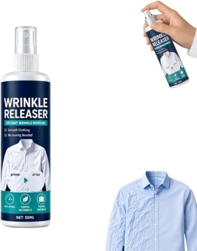 Instant Wrinkle Releaser Spray for Clothing,Travel Size Fabric Smoothing Spray,No Ironing Needed Garment &Anti Static Sprays,Anti Wrinkle Sprays for Clothing and Fabric,Gentle No Washing Formula (1PC)