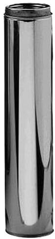Selkirk 6 SureTemp 48” Long Chimney Pipe, Double Wall Stainless Steel Insulated Vent, Locking Band for Wood Stove, Fireplace, Furnace, Silver, 206148