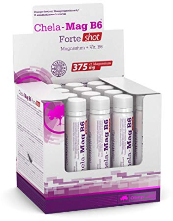Olimp Chela Mag B6 Forte Shot - Flüssige Mega-Dosis Magnesium & Vitamin B6, Handlich & Leicht Anwendbar, Köstliche Aromen, 25ml, Orange