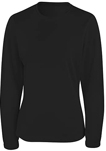 Spiro Ladies/Womens Sports Quick-Dry Long Sleeve Performance T-Shirt (L) (Black)
