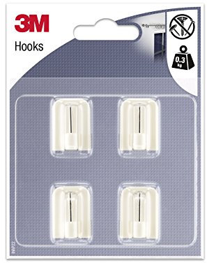 3M 96466 Gancio Adesivo per Tende, Bianco, Set di 12 Pezzi
