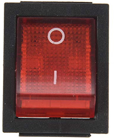 SODIAL(R) Intterrutore a bilanciere a 4 pin DPST on/off snap in con luce rossa 15A/250V 20A/125V AC 28x22mm