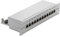 deleyCON CAT 6 Patchpanel Verteilerfeld 12 Port - Desktop 10 Zoll Rackeinbau Servermontage - RJ45 - Geschirmt - TIA568A TIA568B Grau