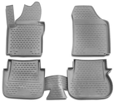 OMAC Gummimatten Fußmatten kompatibel mit VW Caddy 2007-2014 TPE Automatten Grau 4X