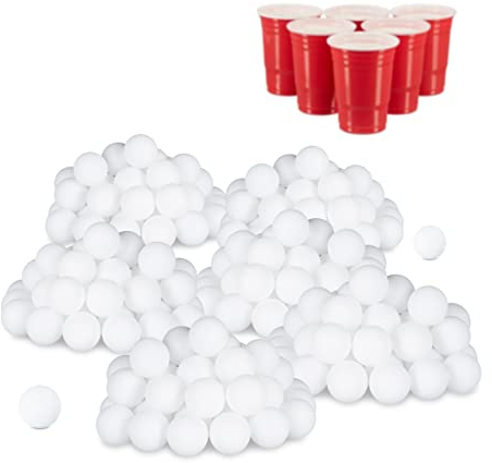 288er Set Beer Pong Bälle, ohne Aufdruck, Kunststoff, ohne Naht, Trinkspiel, Tischtennisbälle, 38 mm, weiß