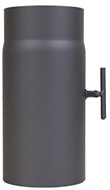 LANZZAS - Tubo di prolunga per canna fumaria, lunghezza: 250 mm, con valvola a farfalla del diametro di 120 mm. Colore: grigio.