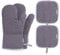 BESTonZON Oven Mitts and Pot Holders Set of 4, 500F Heat Resistant Oven Gloves with Silicone Soft Cotton Lining with Non-Slip Surface for BBQ Cooking Baking Grillin(Grey)