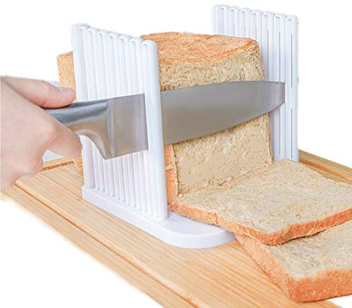 Bread Slicer, Adjustable Bread/Roast/Loaf Slicer Cutter, Sandwich Maker Toast Slicing Machine Folding and Adjustable Handed Bread Slicer Thicknesses