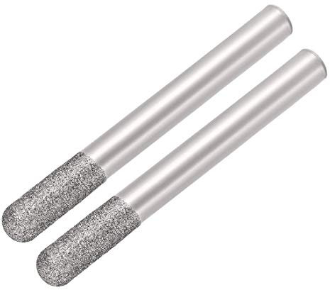 Fresas diamantadas brocas de molienda para la escultura herramienta rotatoria de eje 1/4 pulgadas 6 mm nariz de bola cilíndrica 120 granos 2 piezas