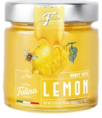 CasaFolino Miedelizia al Limone 250g – Miele di Acacia 98% con Limone – Naturale, Artigianale, Ideale per Formaggi, Dolci e Tisane
