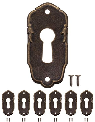 FUXXER® Lot de 6 rosaces de serrure antiques en laiton bronze 38 x 18 mm