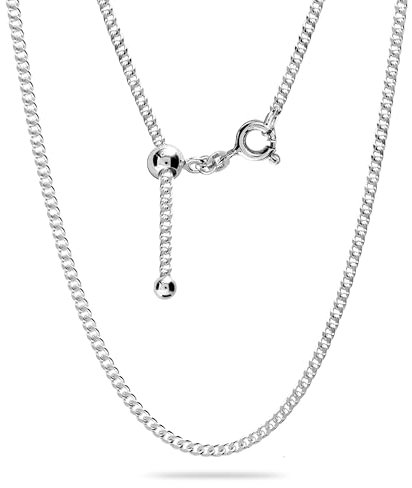 LeCalla 925 Sterling Silber Italienisch Verstellbare Kandare Kette Halskette für Frauen 24 Zoll