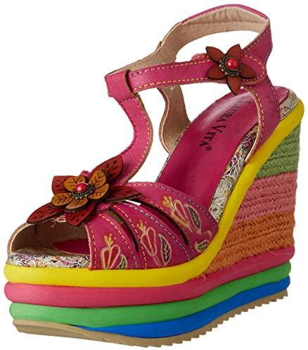 Laura Vita Louiseo 31, Sandalia de cuña Mujer, Fucsia, 41 EU