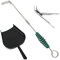 OLIGAI Grill Grate Lifter Gripper and Ash Tool Set for M/L Big Green Color Egg,Stainless Steel BBQ Ash Tool Poker and Ash Pan for Kamado Joe Classic