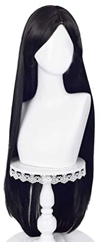 Dagua Anime Cosplay Perücke，Alice Madness Returns Alice Perücke，Black Long Straight Perücke，Mit Kostenloser Perückenkappe，für Party Alltag Halloween Perücke Cosplay