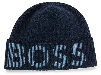 BOSS Herren Mütze Strickmütze Lamico Hat, Farbe:Blau, Artikel:-404 Dark Blue