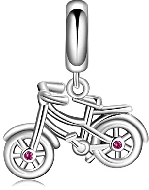 Charm Fahrrad Radfahrer Trikot Rosa Anhänger 925 Silber - Les Folies für Pandora, Sterling-Silber, Zirkonia