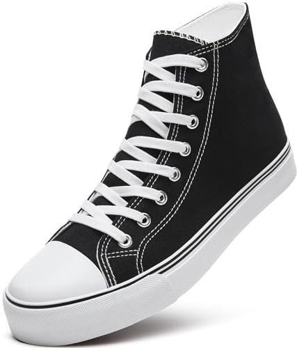 ZGR Men’s High Top Canvas Sneakers Lace Up Classic Casual Walking Shoes