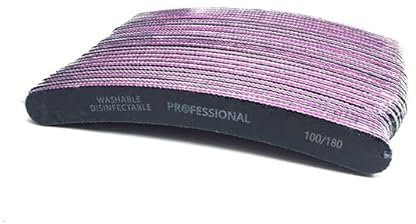 50 Pcs/lot limes à ongles incurvées 80/100/180 noir incurvé banane tampon Nail Art manucure pédicure polissage tampon outils lime-50 pièces