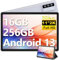 2024 Tablet 11 Zoll 2K-Anzeige Android 13 OS 16GB RAM+256GB ROM(TF 1 TB), 8600mAh, 5G WLAN, GMS Zertifizierung,4 Lautsprecher,8 Core 2.0 GHz,5+13MP | BT 5.0 | Schutzhülle mit Tablette - Grau