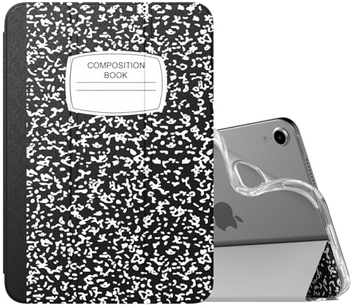 MoKo Hülle Kompatibel mit Neues iPad Mini (A17 Pro) 2024, iPad Mini 6.Generation Tasche 2021 (8,3-Zoll), Weiches TPU Transluzent Rückendeckel Schlankes Etui für iPad Mini 7/6 Gen, Notizbuch Schwarz
