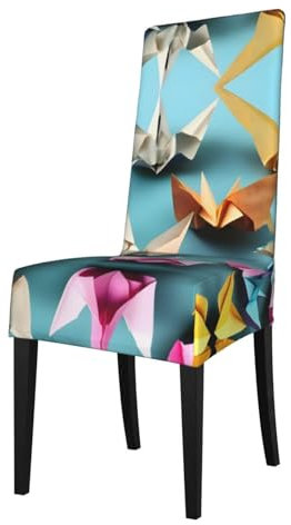 DRTGEDS Origami-Papier-Schonbezug für Esszimmerstühle, Stuhl, Möbelschutz, Stretch-Stuhlhussen für Esszimmer