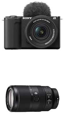 Sony ZV-E10 II | Appareil Hybride à objectifs interchangeables APS-C avec 16-50 mm f/3.5-5.6 (Vidéo 4K60p 4:2:2 10 Bits, 26 MP, Stab. Digitale, Eye AF en Temps réel) + 70350G
