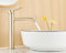 Maynosi Robinet Lavabo à Grande Hauteur, Mitigeur Haut pour Vasque, Robinets de Lavabo pour Salle de Bain, Style Moderne et Minimaliste, Eau Chaude et Froide Disponible, Or Brossé