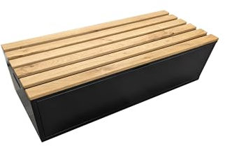 Rex Garden Aufbewahrungsbox Garten Toolbox Aluminium, Made in Germany, Vielseitige Auflagebox & Sitzmöglichkeit aus pulverbeschichtetem Aluminium und Eiche Vollholz
