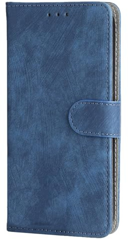 BEEJTUNY Leder Handyhülle für Nokia HMD Pulse/Pulse+/Pulse Pro, Hülle Geldbörse mit RFID Schutz, Magnetische Passform Schutzhülle, Integrierte TPU Cover Case.Blau