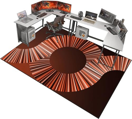 Fzamudng Office Chair Mat for Hard Floors -Computer Desk Gaming Chair Mat - Non-Slip Floor Protector for Rolling Chair 130 x 150 cm - Carpet Protector Floor Mat for Laminate, Parquet