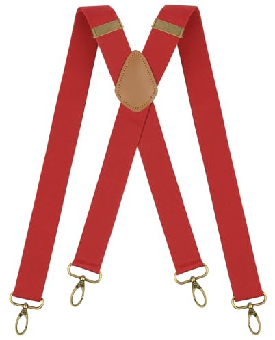 DiULi 2Inch Wide Men's Suspenders, Men's Braces with 4 Clips, Heavy Duty Suspenders, Adjustable Elastic X Shape Men's Braces for Jeans