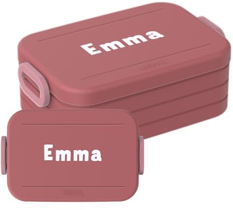 Mepal Brotdose mit Namen To Go - Personalisierte Lunchbox - Geeignet für bis zu 4 Butterbrote - Brotbox Erwachsene - BPA-frei & Spülmaschinenfest - 900 ml - Midi - Vivid mauve