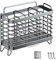 Jadin Escurridor Cubiertos, Soporte Utensilios Cocina, Cesta para Cubiertos de Acero Inoxidable, 3 Compartimentos, Sin Necesidad de Taladrar, de Pared, Extraíble, con Bandeja Recogegotas (Gris)
