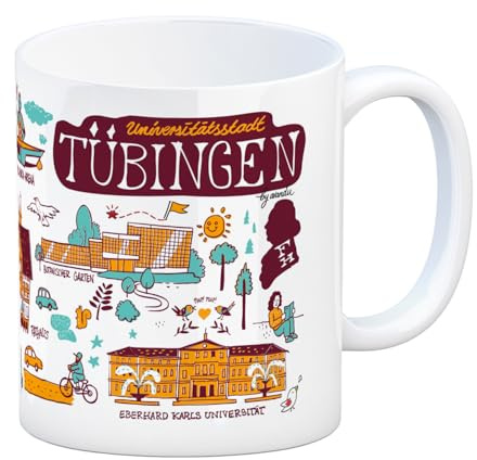 Tübingen Wimmelgrafik Kaffeebecher Lustige Tasse mit Spruch für Stadtliebhaber