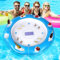 Lyreh Ensemble Table Flottante Piscinee, Comprenant 1pcs Table Cartes Flottante Gonflable 100cm avec 8 Porte-Boissons et 1pcs Jeu Cartes à Jouer Étanche(Bleu)