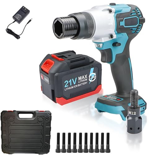 CIELOBLOEN Rivettatrice a Batteria 5200mAh e Pistola Rivettatrice Elettrica per Inserti Filettati M3-M12, Kit Automatico con Luce LED, Caricabatterie e Custodia Trasporto Inclusa