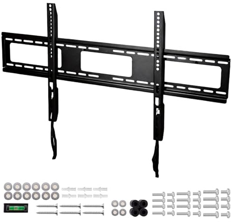 Levede TV Wall Bracket for 32-85 Inch TVs, Ultra Slim Flat to Wall TV Mount, Heavy Duty 60kg, Max VESA 800x400, Fixed TV Wall Mount with Spirit Level