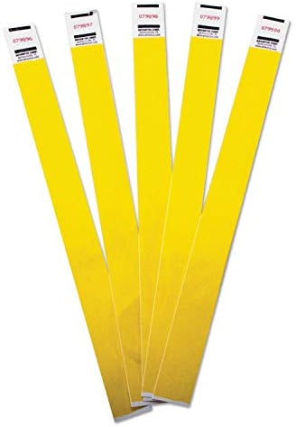 Advantus 75512 Crowd Management Wristbands, Sequentially Numbered, 10 x 3/4, Yellow, 500/Pack