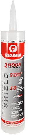 Red Devil 0826KB Silicone Shield One Hour Shower, 9-Ounce, Clear by Red Devil