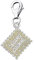 Quiges Charm Anhänger Creme Emaille 3D Oscaro Plätzchen Cookie 925 Silber mit Karabinerverschluss für Bettelarmband