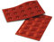 silikomart | SF005 Silikonform für Monoportionen SEMISFERA, antihaftbeschichtet, 15 Kavitäten, Packung mit 1 Kuchenform, ø 40 h 20 mm, Made in Italy, Orange