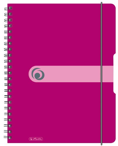 Herlitz 11293081 Spiralblock, Holzfreies Papier, 80 Blatt, Beere, A4