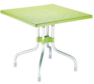 CLP Gartentisch Forza mit Kunststoff-Tischplatte und robustem Aluminiumgestell I Klapptisch für bis zu 4 Personen I erhältlich Grün