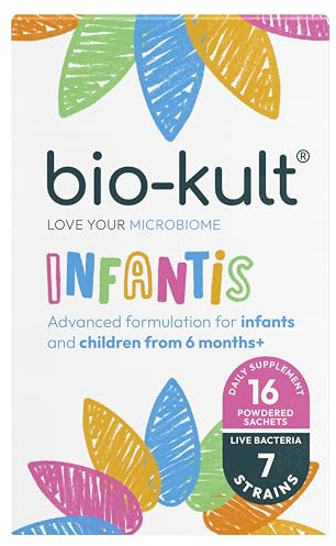 Bio-Kult Infantis 16 Sachets | Probiotic Daily Supplement with 7 Gut Friendly Live Bacteria Strains | Kids, Children & Infants 6m+ | Gluten Free & Vegetarian | Add to Food or Drink