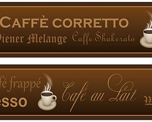 Kleisterbordüre Kaffee, 4-teilig 520x15cm, Tapetenbordüre, Wandbordüre, Borte, Wanddeko,Coffee, Coffee